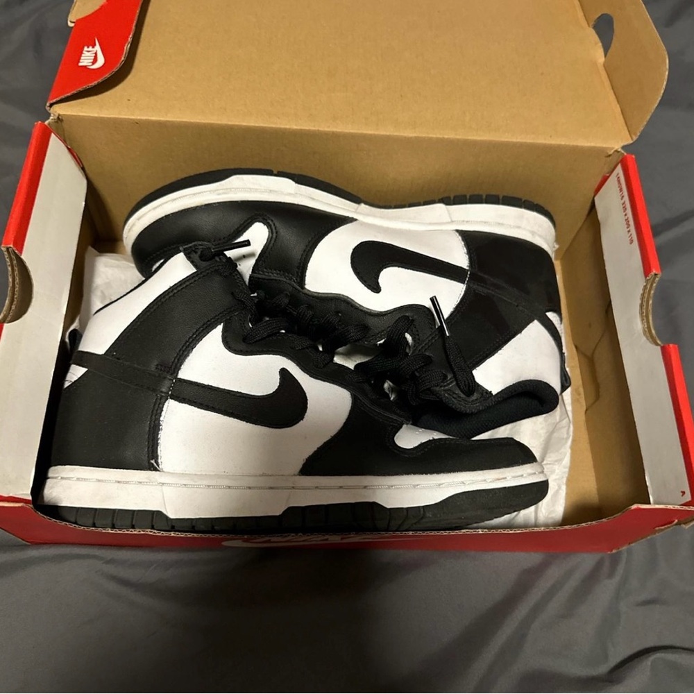 Nike Black and White Dunk High Sneakers